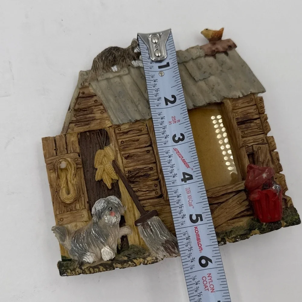 Picture Frame 3D Barn Cabin Animals‎ Cat Dog Bird 2x2 Photo Opening